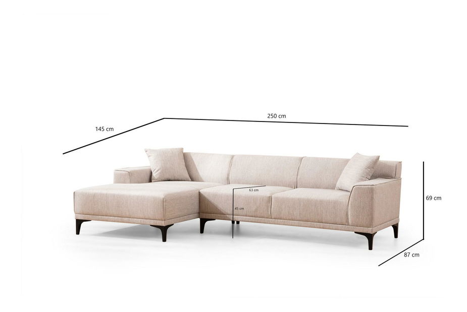 Rohová sedačka Petrafonzo (L) (bílá + černá)