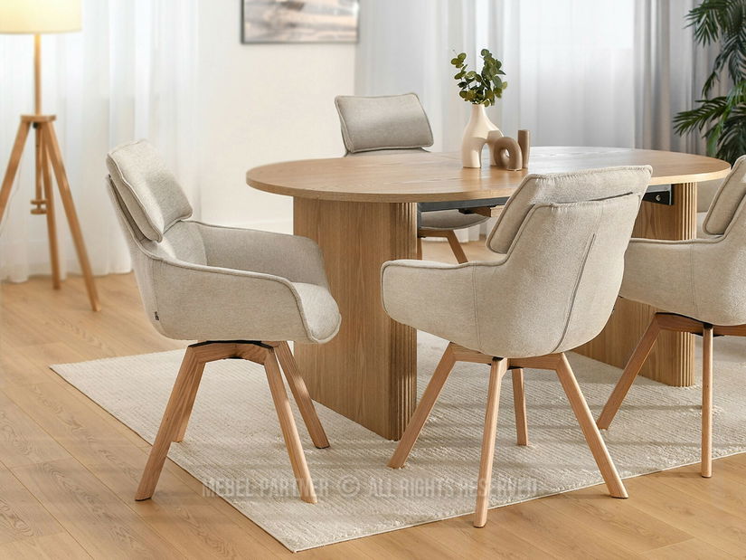 Židle Doris (béžová + dub)