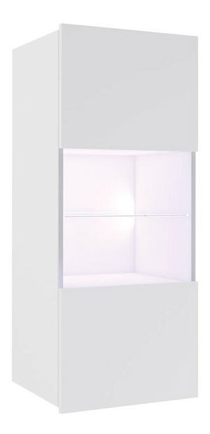 Závěsná vitrína BR05 Benji (Bílá + Bílý lesk)