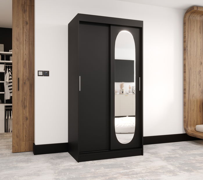 Šatní skříň 100 cm Ronny (černá)