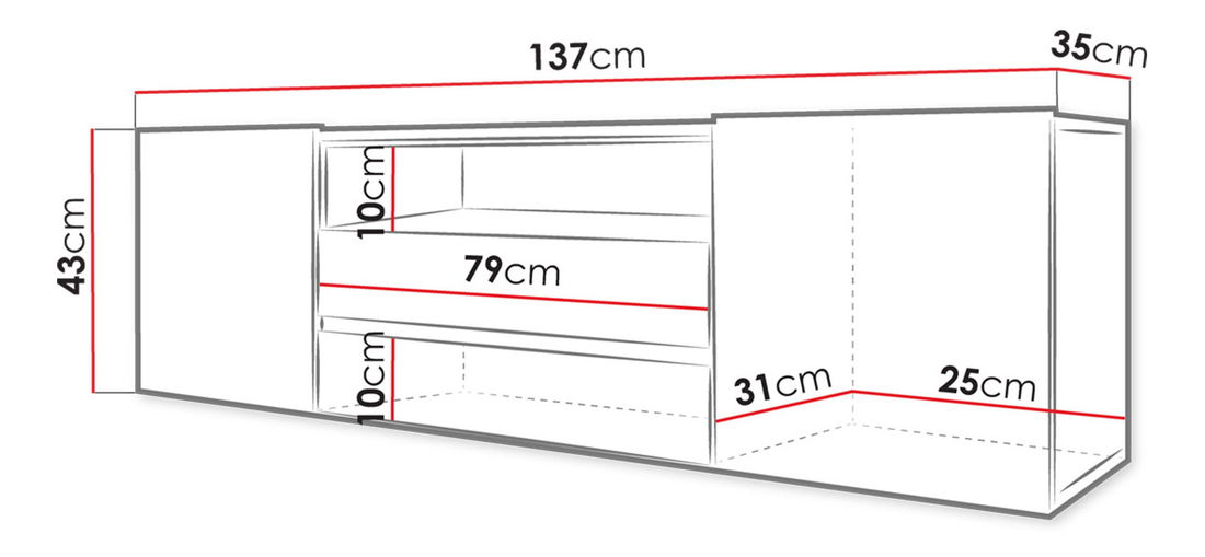 TV stolek Maverland (bílá + bílý lesk) *bazar