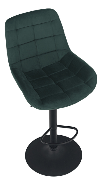 Barová židle Chelsey (tmavě zelená + černá)