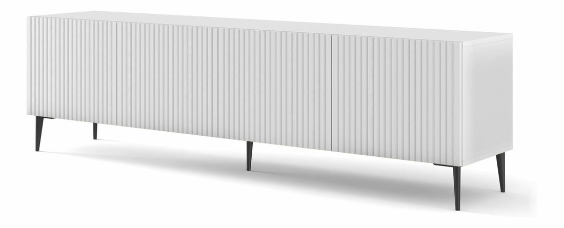 TV skříňka/stolek C 4D 200 Rowanna (bílá lesklá + černá)