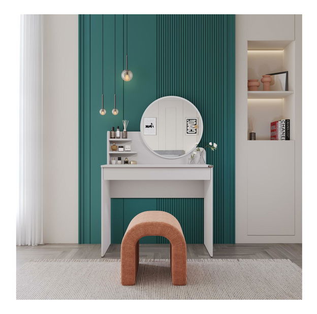 Toaletní stolek Trinity 2 (bílá) (se zrcadlem)