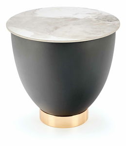 Konferenční stolek Carlotta (mramor + šedá + zlatá)