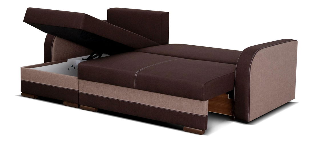 Rohová sedací souprava Paluro (tmavohnědá + světle hnědá) (L)