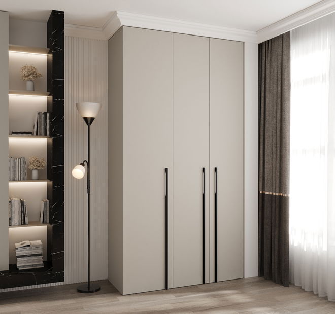 Šatní skříň 130 cm Carmela 40-3 (kašmír + černá)