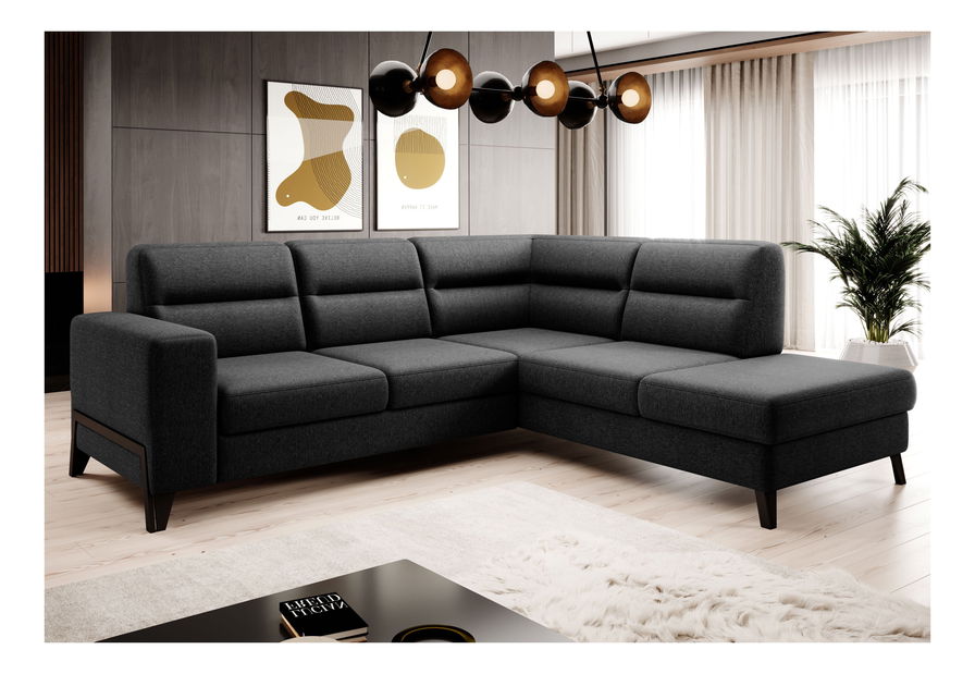 Rohová sedačka Clarice (černá) (P)