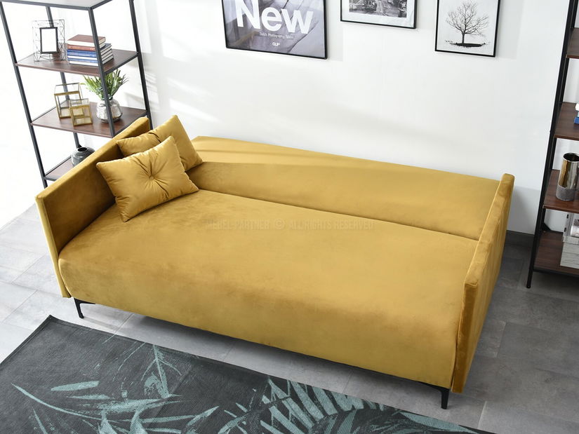 Pohovka dvousedačka Mastil (zlatá + černá)