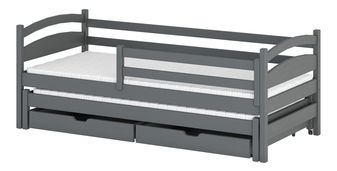 Dětská postel 80 cm Tiana (s roštem a úl. prostorem) (grafit)