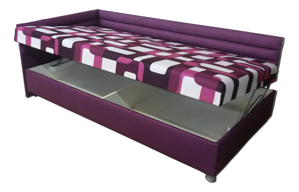 Jednolůžková postel (válenda) 110 cm BRW Elize fialová (L) (s roštem a matrací)