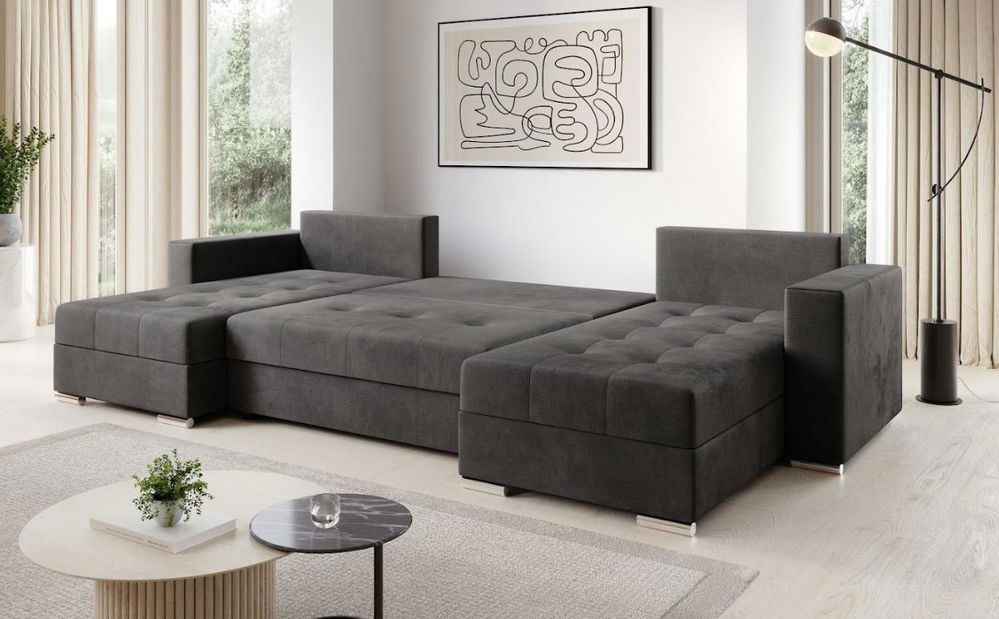 Rohová sedačka Josie U (tmavě šedá) (L)