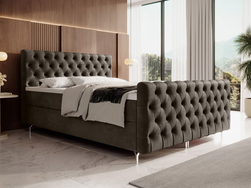 Jednolůžková postel 120 cm Clinton Bonell (hnědá) (s roštem, s úl. prostorem)