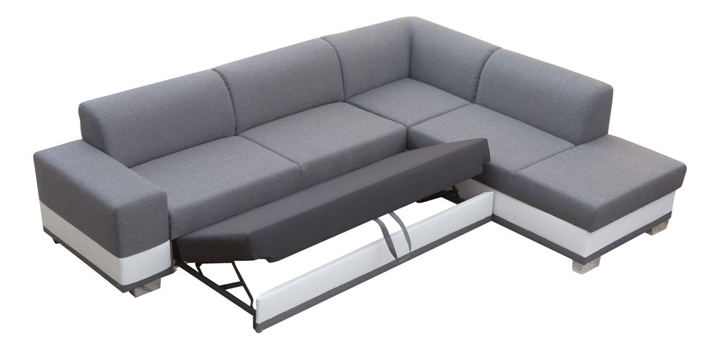 Rohová sedací souprava Darcia (tmavě šedá + černá) (L)