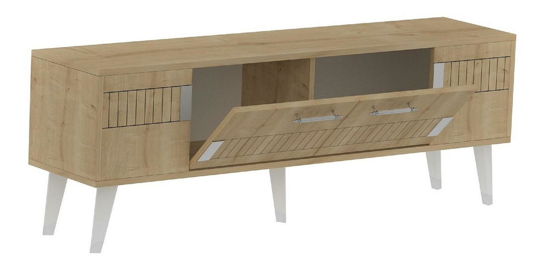 TV stolek/skříňka Lotoka 2 (dub safírový + stříbrná)