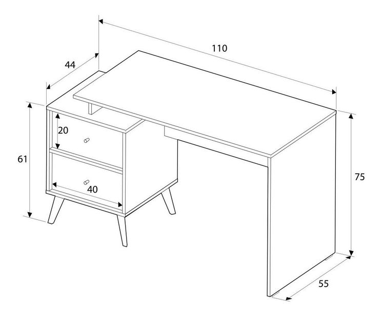 PC stolek Tamsin (vícebarevné)