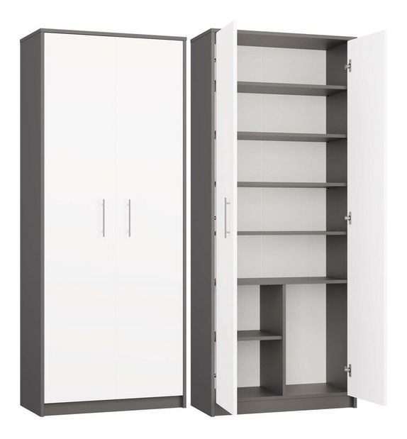 Policová skříň Obtenidas 1 (antracit + bílá)