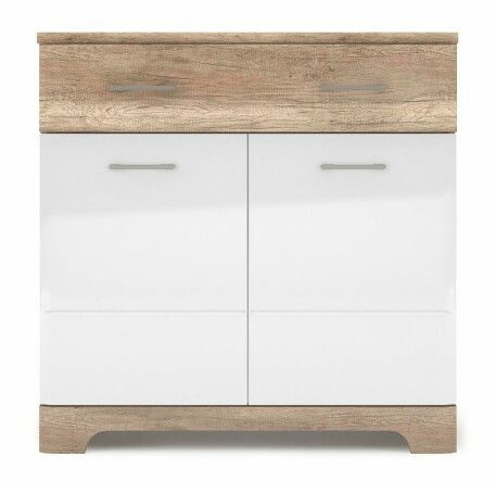 Komoda Mulatto 2D1S (dub Canyon + bílý lesk)