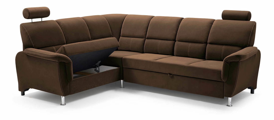 Rohová sedací souprava Dina (hnědá) (L)