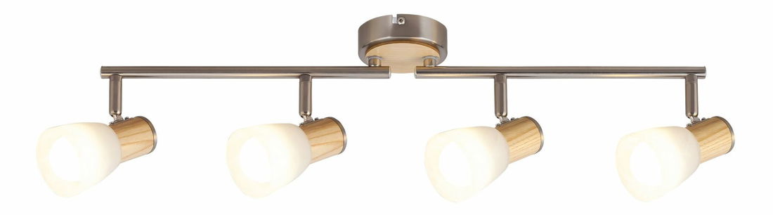 Bodové svítidlo Gavin 6489 (saténová chromová + buk)