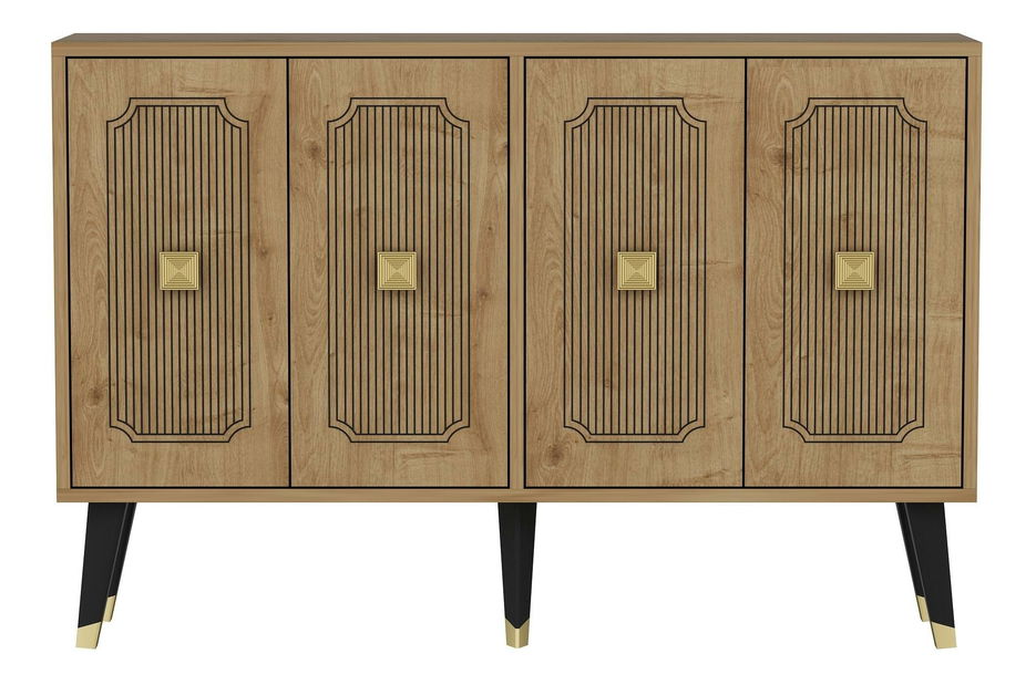 Skříňka Mutilu (dub safírový + zlatá)