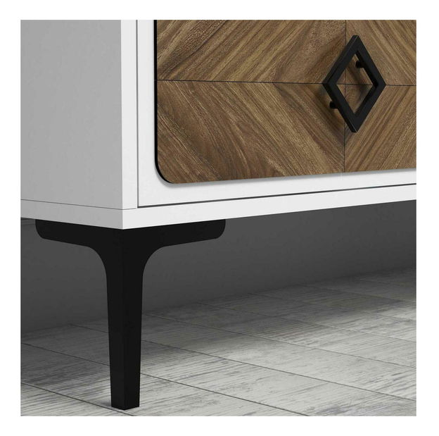 Sestava nábytku do obývacího pokoje Simba (bílá + ořech)