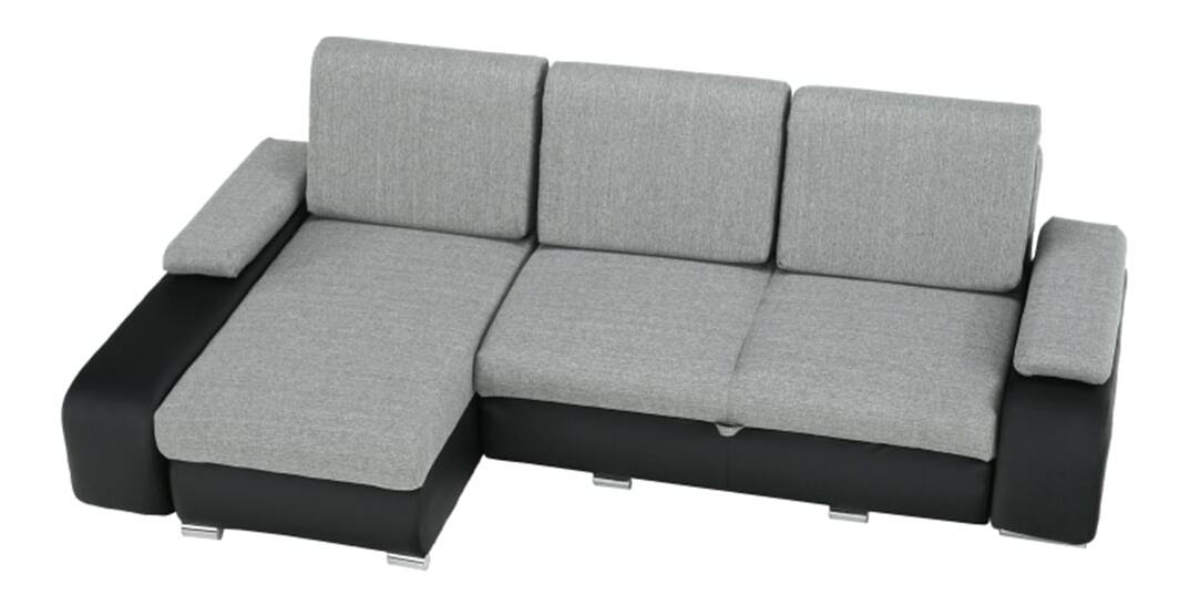 Rohová sedačka Carmen NEW (L) (ekokůže černá + šedá látka)