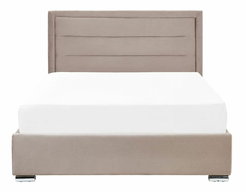 Manželská postel 140 cm Ruthine (béžová) (s roštem a úložným prostorem)