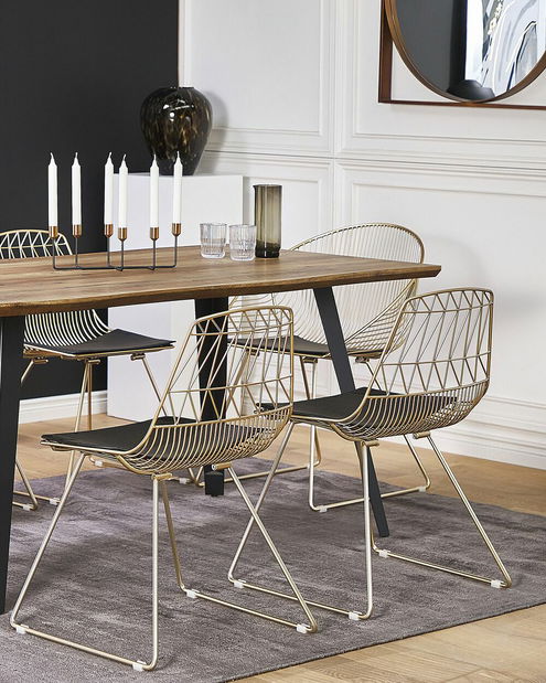 Set 2ks. jídelních židlí Harlem (zlatá)