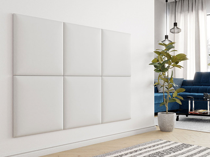 Čalouněný nástěnný panel Pazara 60x60 (ekokůže soft 017 (bílá)