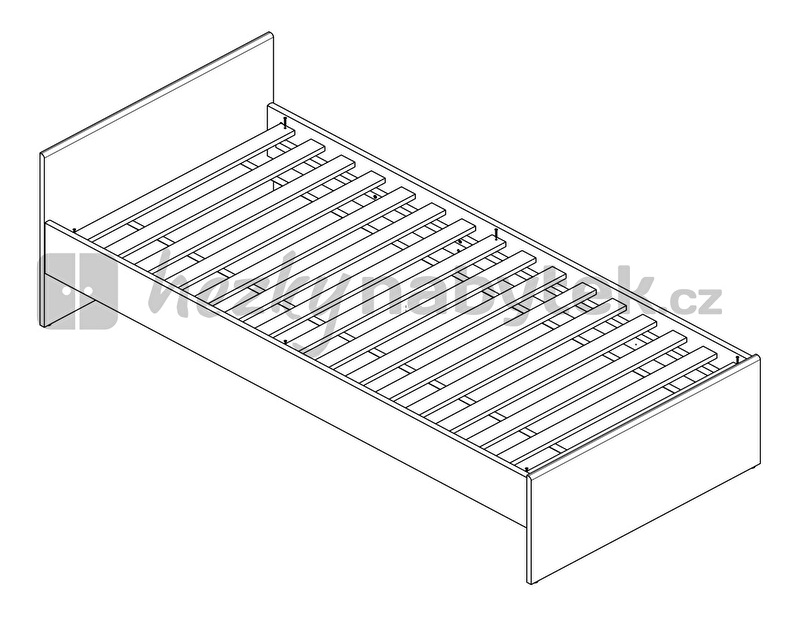 Jednolůžková postel 90 cm BRW Academica LOZ/90