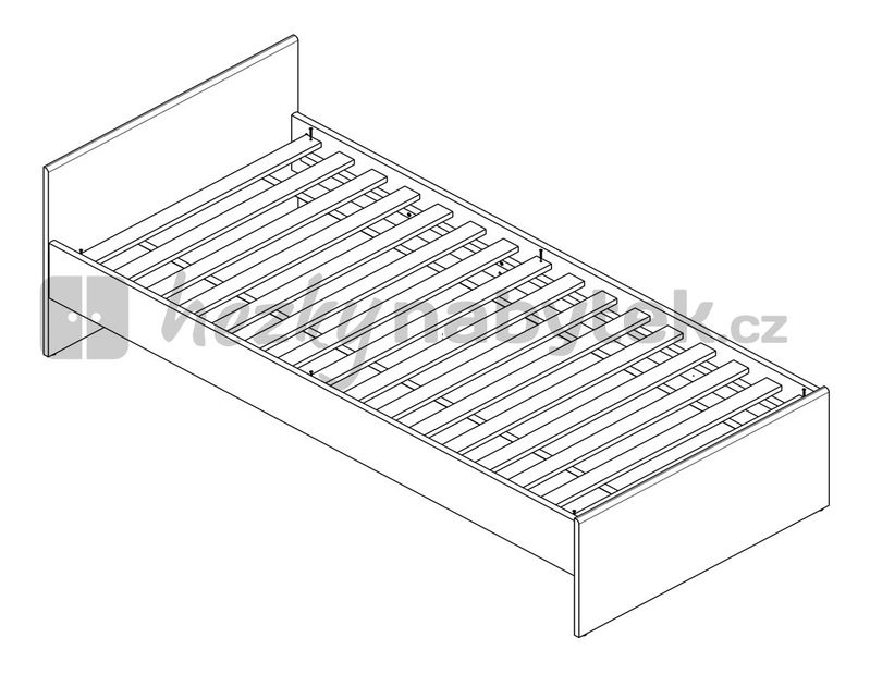 Jednolůžková postel 90 cm BRW Academica LOZ/90