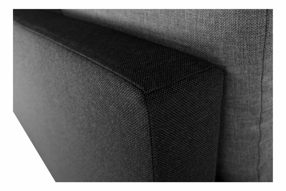 Rohová sedací souprava Udan černá + svetlošedá (P)