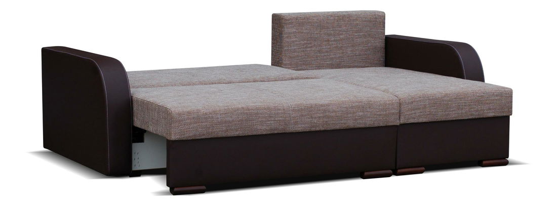 Rohová sedací souprava Flaxia (tmavě šedá + bílá) (P)