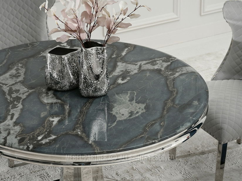 Jídelní stůl West (šedomodrá + chromová)