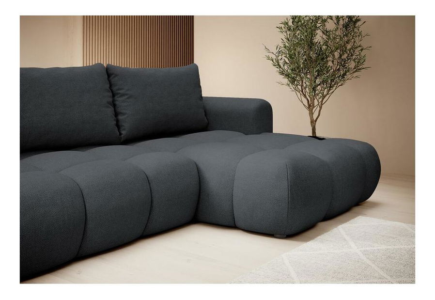 Rohová sedací souprava Ombre (P) (černá + černá)