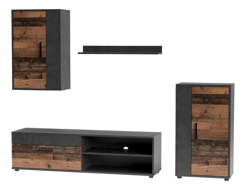 Obývací stěna Berna (antracit + oll style)