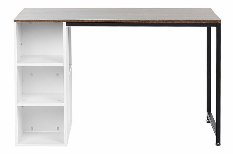 PC stolek DAROSA (tmavé dřevo + bílá)