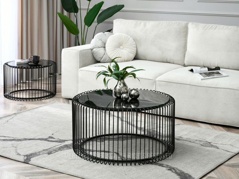 Konferenční stolek Nils Xl (černý mramor + černá)