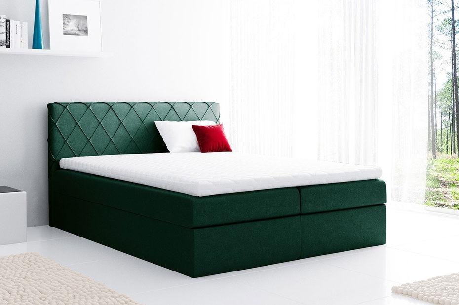 Manželská postel 180 cm Nova (tmavě zelená)