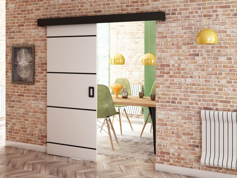 Posuvné dveře 90 cm Bethany IV (bílá matná + černá matná)