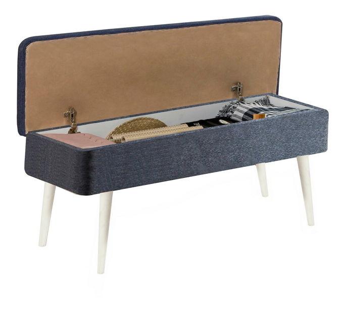 Jídelní set Vlasta 2 (bílá + tmavě modrá) (pro 6 osob)