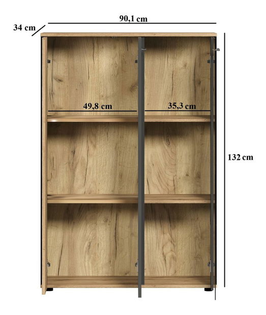 Vitrína Esferas 3 (grafit + dub evoke)