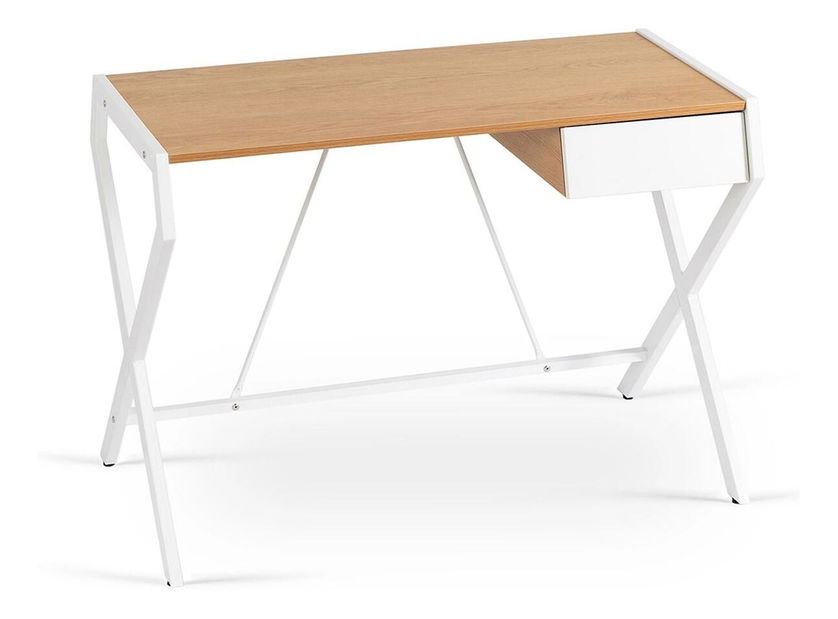 Psací stolek Mecanico (dub zlatý + bílá)