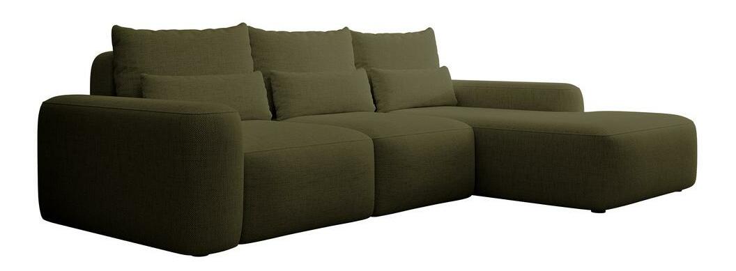 Rohová sedací souprava Carlito (P) (olivová + černá)