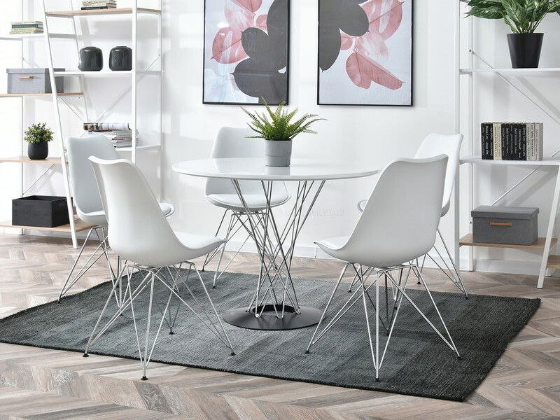 Židle Large Rod (bílá + chromová)