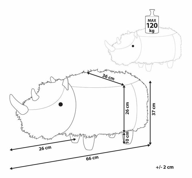 Taburet Rhyme (pískově béžová)