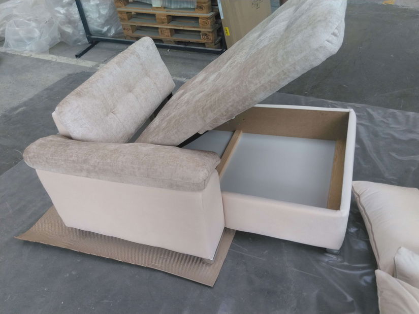 Rohová sedací souprava Dino Premium (krémová + béžová + krémová) (L) *bazar