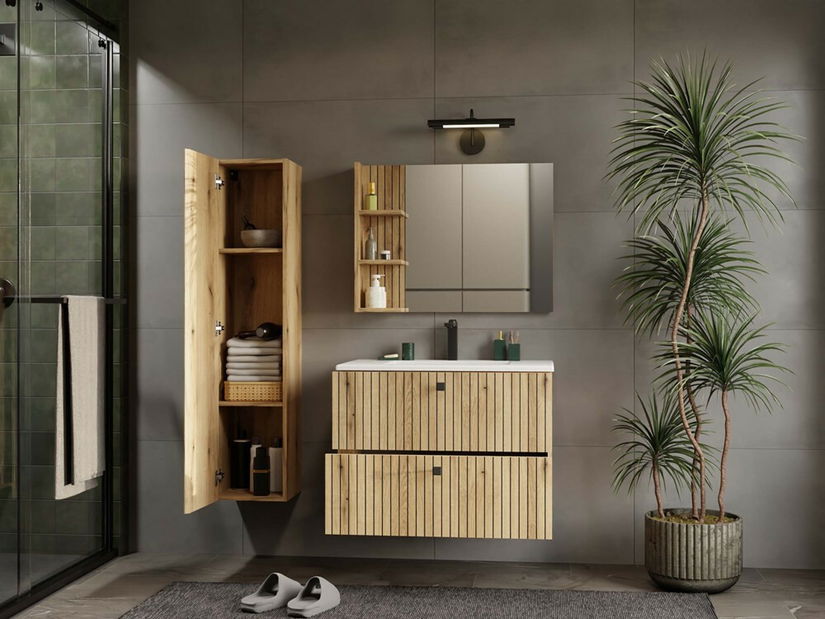 Skříňka pod umyvadlo Terca 1 80 (dub evoke) (s umyvadlem)