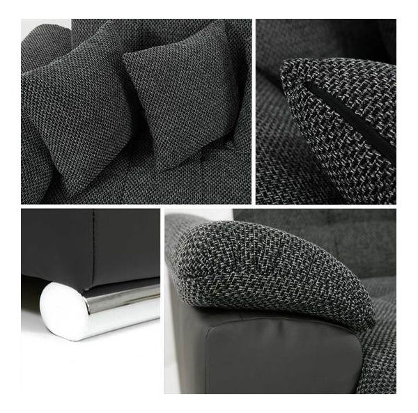 Rohová sedací souprava Talia (bílá + tmavě šedá)